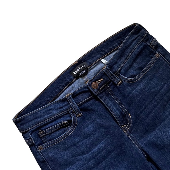 BeBe Medium Wash Raw Hem Flare Jeans Size 28 - Picture 2 of 8